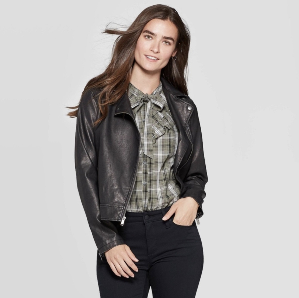 Faux Leather Moto Jacket